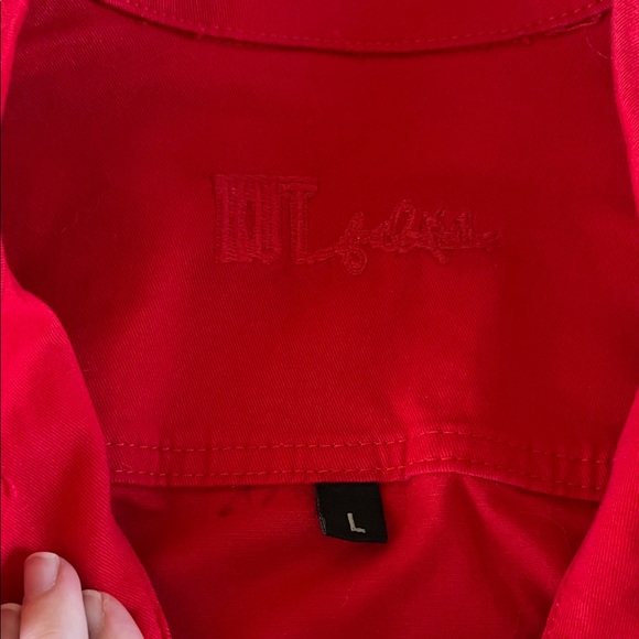 Kut from the Kloth Women's Red Jean Jacket - Picture 2 of 11